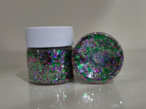 Bottle green Combi-glitter
